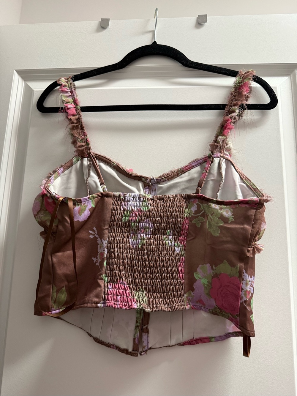 NWT Brown floral Lacey bustier - Picture 3 of 5